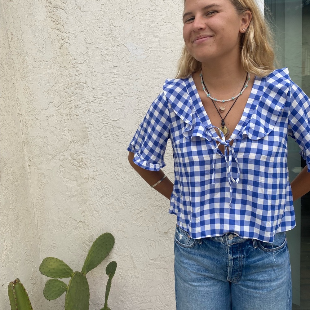 plaid blouse